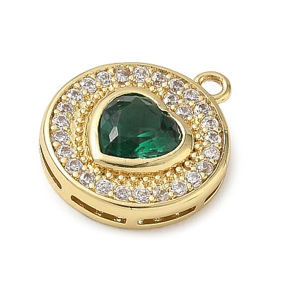 Brass Micro Pave Cubic Zirconia Pendants KK-CBA74BF-12G-01C-1