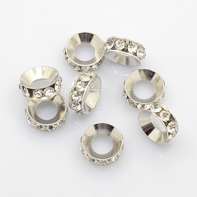 Brass Rhinestone Spacer Beads RSB094-1-1