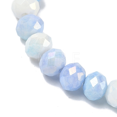 AB Color Faceted Rondelle Glass Beaded Stretch Bracelets for Women BJEW-PH01820-01-1