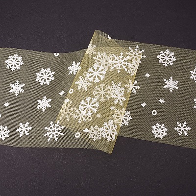 Snowflake Deco Mesh Ribbons OCOR-P010-G04-1