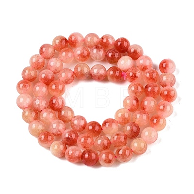 Dyed Natural White Jade Beads Strands G-T138-6mm-210-18-1