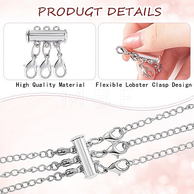 8 Strands 8 Style 304 Stainless Steel Chain Extender DIY-SZ0004-40-1