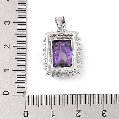 Rack Plating Brass Micro Pave Cubic Zirconia Pendants ZIRC-I066-06A-02-1