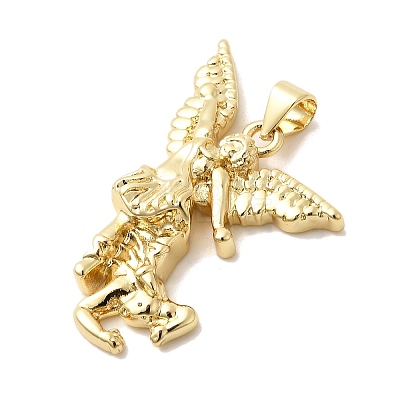 Angle Charms Brass Pendants KK-H529-33G-1