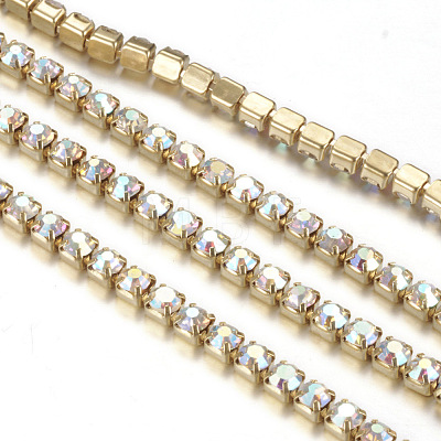 Brass Rhinestone Strass Chains CHC-T001-SS14-02C-1