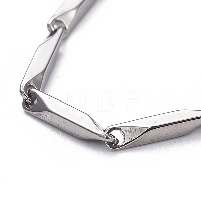Unisex 201 Stainless Steel Bar Link Chain Bracelets BJEW-L637-35B-P-1