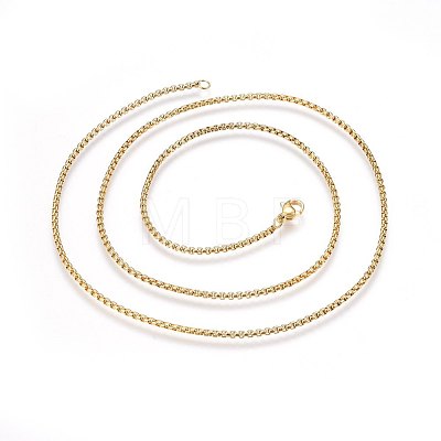 304 Stainless Steel Rolo Chain Necklaces NJEW-L047-02B-G-1