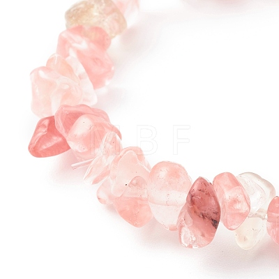 Chip Watermelon Stone Glass Stretch Beaded Bracelets for Kids BJEW-JB06305-05-1