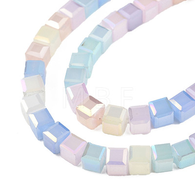 Electroplate Transparent Glass Beads Strands EGLA-N002-41-05-1
