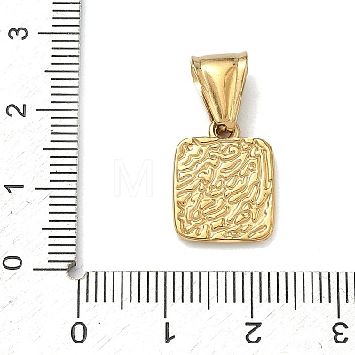 Textured 304 Stainless Steel Pendants STAS-D225-01G-1