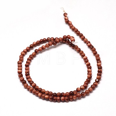 Synthetic Goldstone Round Bead Strands G-P072-02-4mm-1