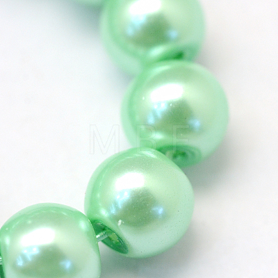 Baking Painted Pearlized Glass Pearl Round Bead Strands HY-Q003-10mm-63-1