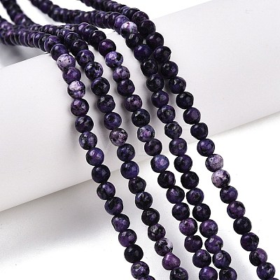 Dyed Natural White Jade Beads Strands G-T140-4mm-B11-1