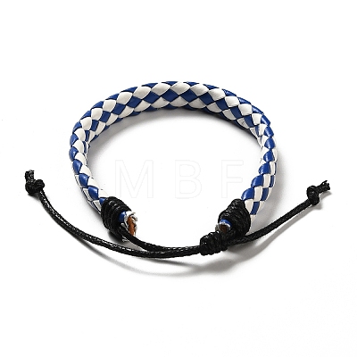 PU Imitation Leather Braided Cord Bracelets for Women BJEW-M290-01G-1