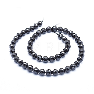 Natural Black Spinel Beads Strands G-D0010-12-8mm-1