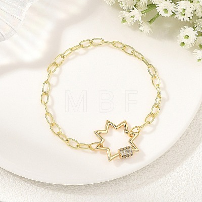 Brass Paperclip Chain Bracelets BJEW-JB14225-1
