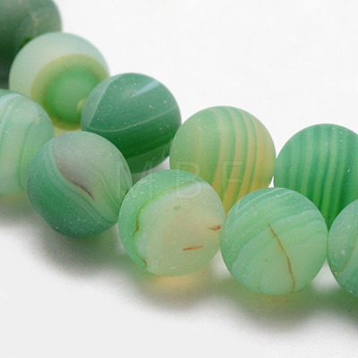 Natural Striped Agate/Banded Agate Bead Strands X-G-K166-12-8mm-01-1