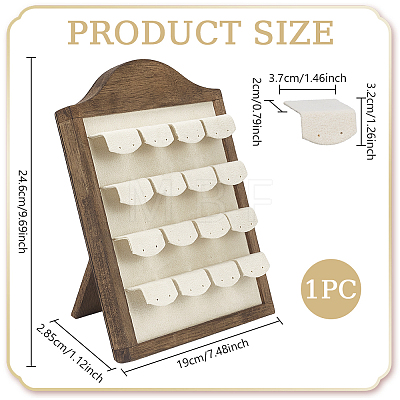 Wooden Photo Frame Shaped Earring Display Easels EDIS-WH0043-005-1