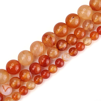 Yilisi 3 Strands 3 Sizes Natural Carnelian Beads Strands G-YS0001-08-1