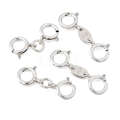  4Pcs 2 Style 925 Sterling Silver Spring Ring Clasps Sets STER-TA0001-05-1