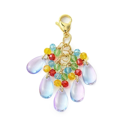 Glass Beaded Pendant Decorations HJEW-JM02801-02-1