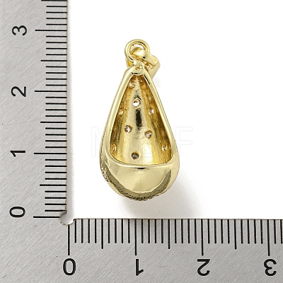 Rack Plating Brass Micro Pave Clear Cubic Zirconia Pendants KK-E114-02G-05-1