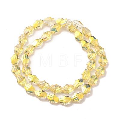 Transparent Electroplate Glass Beads Strands EGLA-F159-HP02-1