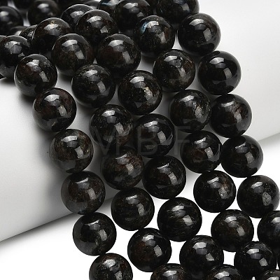 Natural Glaucophane Beads Strands G-L642-B03-12mm-1