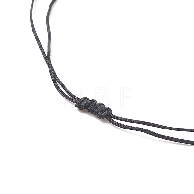 Lampwork Evil Eye & Natural Lava Rock & Synthetic Hematite Pendant Necklace with Nylon Thread NJEW-JN04323-1