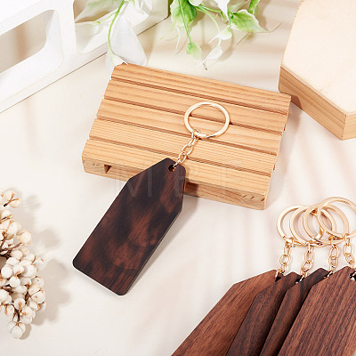 Walnut Wood Pendant Keychains KEYC-TAC0034-06E-1