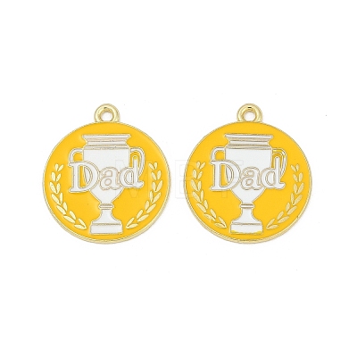 Father's Day Alloy Enamel Pendants ENAM-V001-03A-G-1