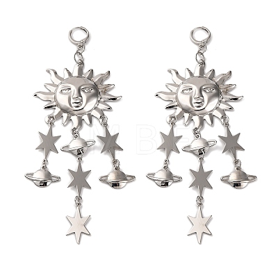 Alloy Sun Chandelier Earrings for Women EJEW-U028-01P-1