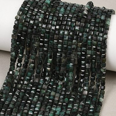 Natural Emerald Beads Strands G-B175-C05-3x3mm-1