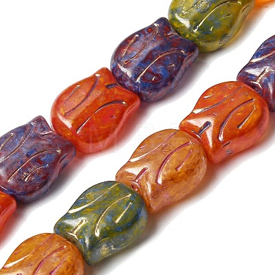 Painted Glass Beads Strands GLAA-Z021-20A-1