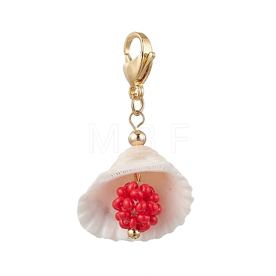 Natural Shell Pendant Decorations HJEW-MZ00171-1