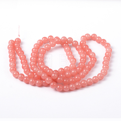 Imitation Jade Glass Beads Strands DGLA-S076-8mm-07-1