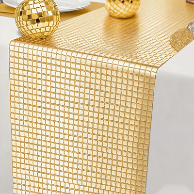 Polyester with Square Paillette Fabric AJEW-WH20070-286B-1
