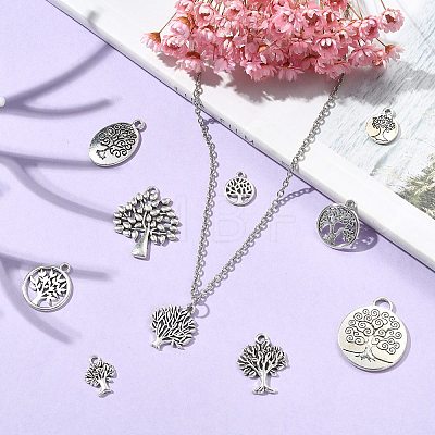 100Pcs 10 Style Tibetan Style Alloy Pendants TIBEP-CJ0001-24-1