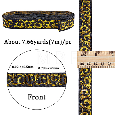 Embroidery Polyester Ribbons OCOR-WH0077-98A-1