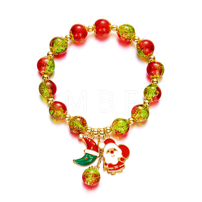 Christmas Alloy Enamel Charm Bracelets FS-WGDAB1C-01-1