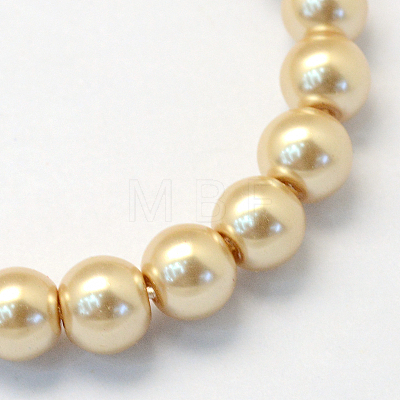 Baking Painted Pearlized Glass Pearl Round Bead Strands X-HY-Q003-6mm-42-1