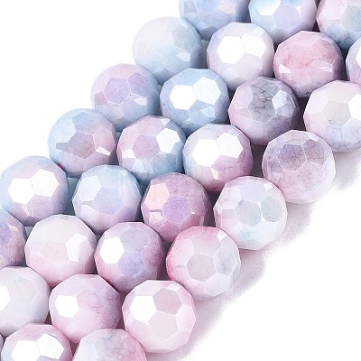 Anti-Tarnish Electroplate Glass Beads Strands EGLA-ZX010-8mm-07-1