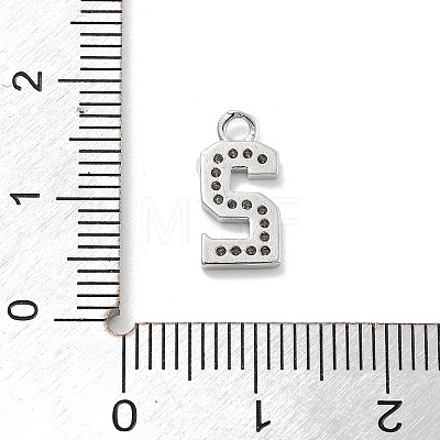 Brass Micro Pave Clear Cubic Zirconia Pendants ZIRC-I067-02C-1