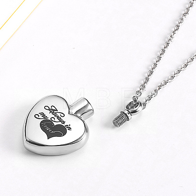 Heart with Word Stainless Steel Pendant Necklaces YK3384-1-1
