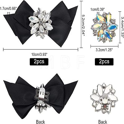  4Pcs 2 Style Glass Rhinestone Shoe Decorations FIND-NB0002-34A-1