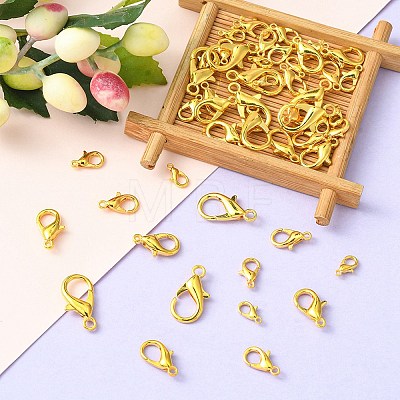 50Pcs 5 Styles Zinc Alloy Lobster Claw Clasps FIND-YW0003-96G-1