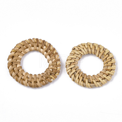 Handmade Reed Cane/Rattan Woven Linking Rings X-WOVE-T006-157B-1