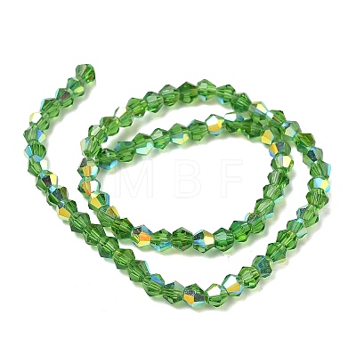 Electroplate Transparent Glass Beads Strands EGLA-K015-18Q-1