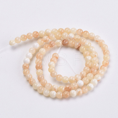 Natural Dyed Yellow Jade Gemstone Bead Strands X-G-R271-6mm-Y17-1