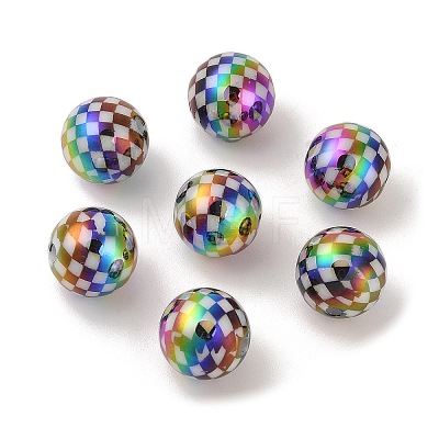 10Pcs UV Plating Colours Acrylic Beads OACR-S146-01A-1